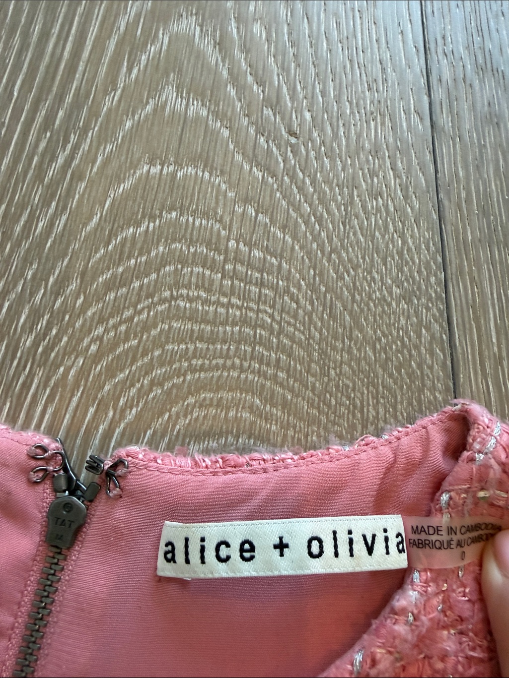 Alice + Olivia Coley Pink Tweed Dress — image 5 of 7